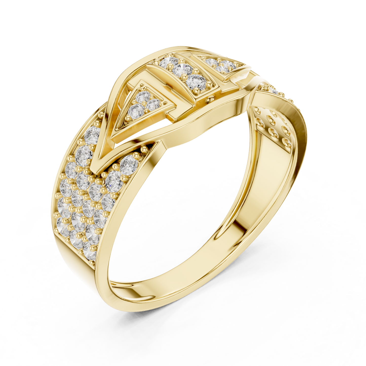 Unique Vertical Bar Lab Grown Diamond Gold Ring