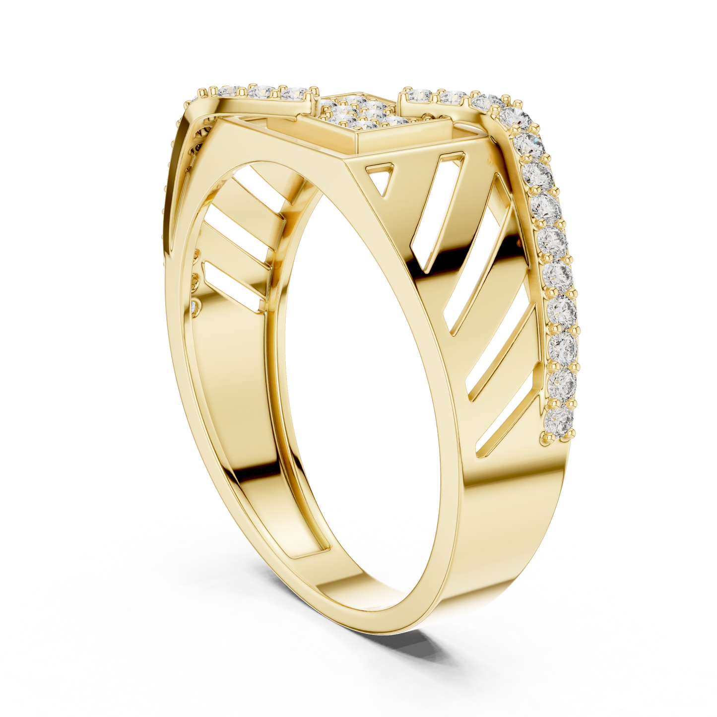 White Gold Geometric Zig-Zag Lab Grown Diamond Ring