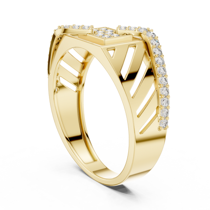 White Gold Geometric Zig-Zag Lab Grown Diamond Ring