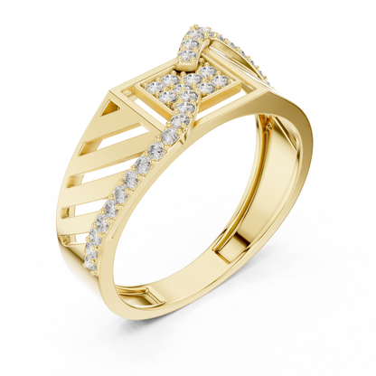 White Gold Geometric Zig-Zag Lab Grown Diamond Ring