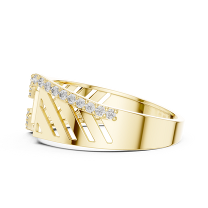 White Gold Geometric Zig-Zag Lab Grown Diamond Ring