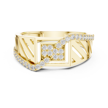White Gold Geometric Zig-Zag Lab Grown Diamond Ring