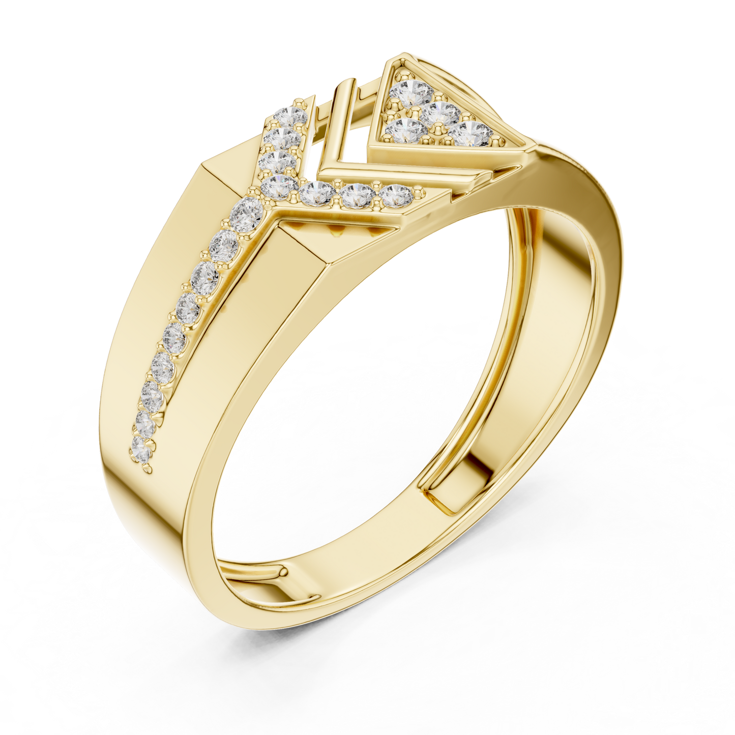 Geometric Arrow Men's Lab Grown Diamond Ring