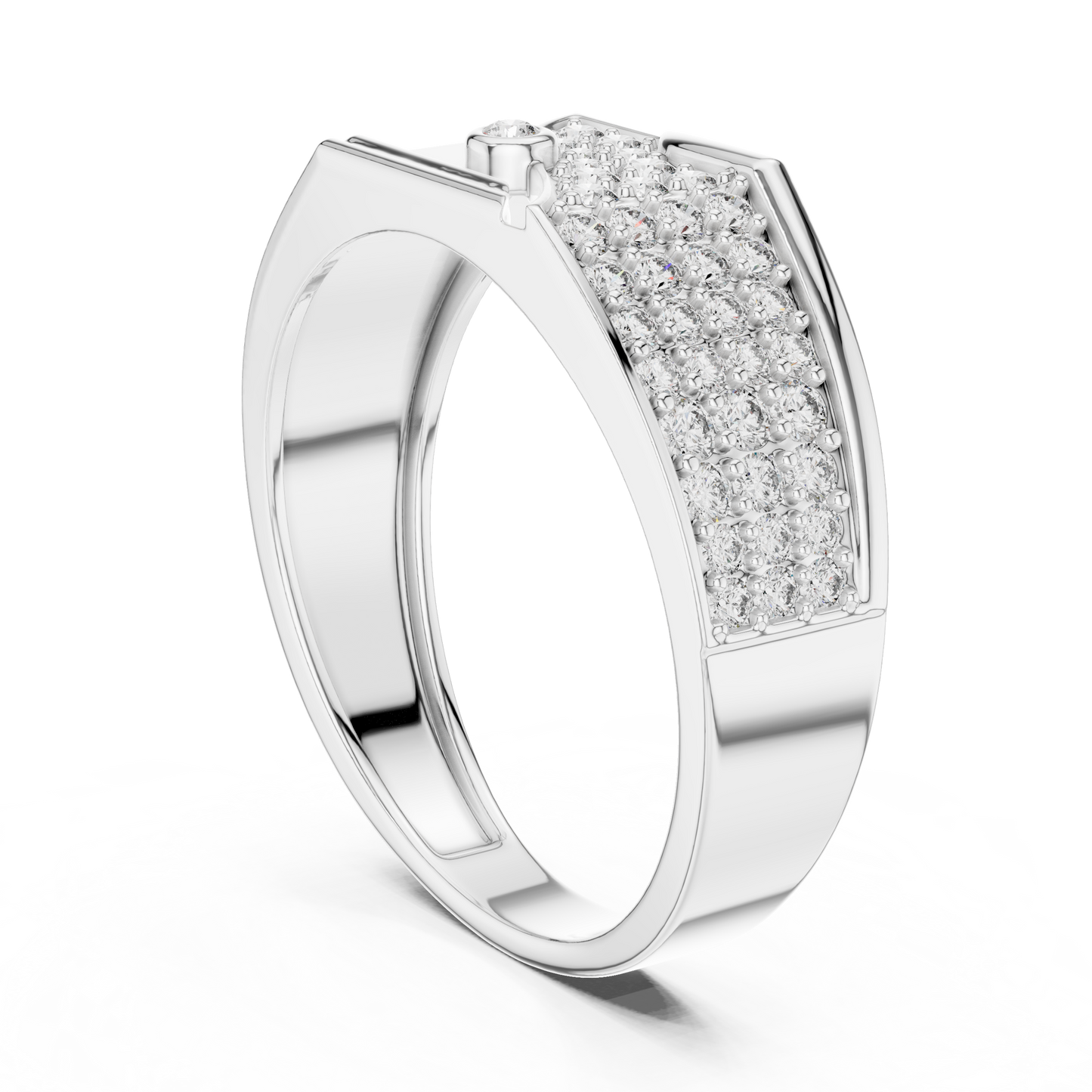 Curved Pavé Wave Lab Grown Diamond Ring