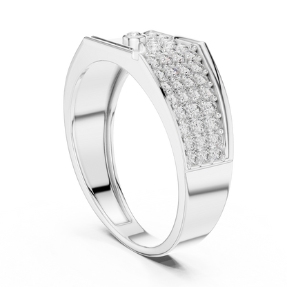 Curved Pavé Wave Lab Grown Diamond Ring