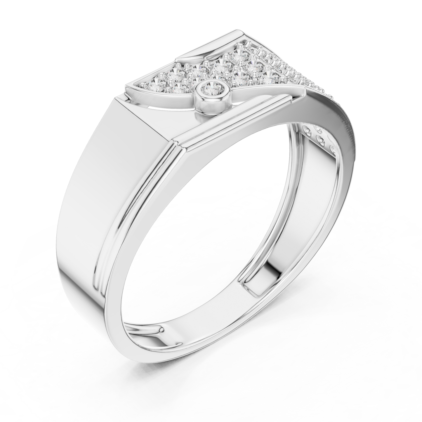 Curved Pavé Wave Lab Grown Diamond Ring