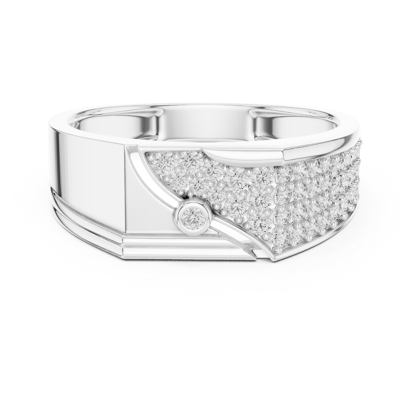 Curved Pavé Wave Lab Grown Diamond Ring