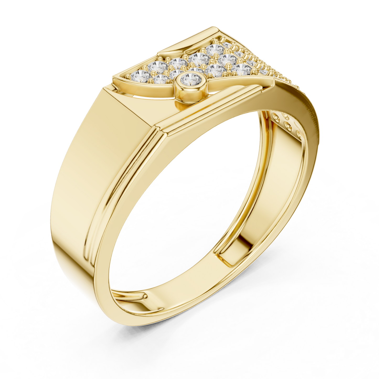 Curved Pavé Wave Lab Grown Diamond Ring