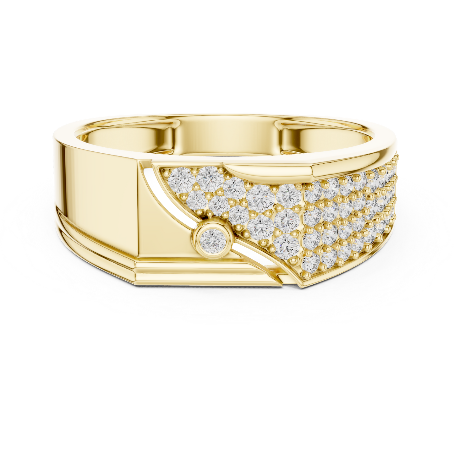 Curved Pavé Wave Lab Grown Diamond Ring