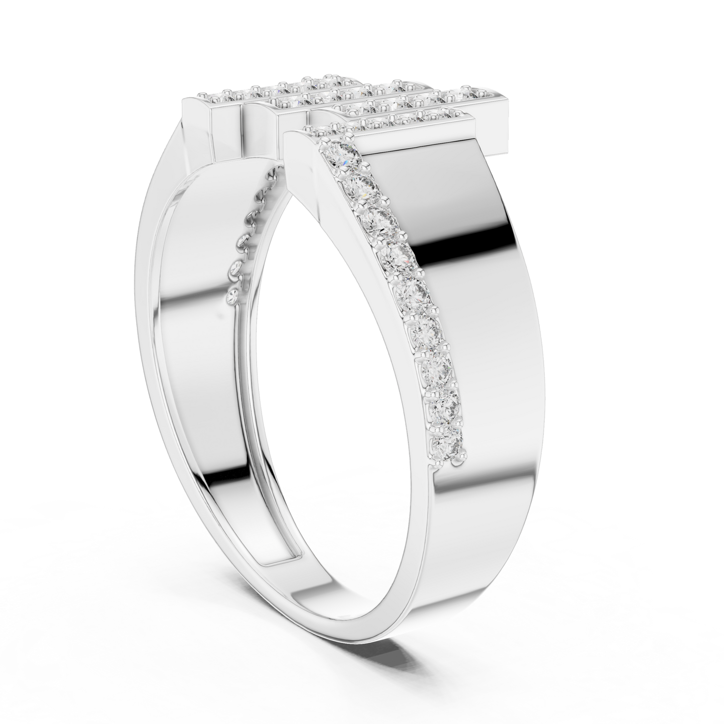 Vertical Staggered Bar Lab Grown Diamond Ring