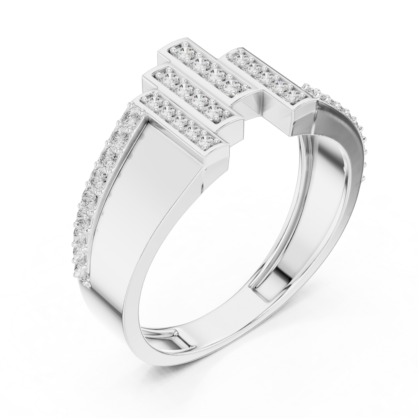 Vertical Staggered Bar Lab Grown Diamond Ring