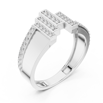 Vertical Staggered Bar Lab Grown Diamond Ring