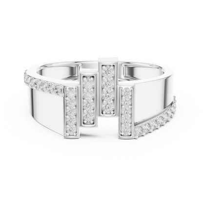 Vertical Staggered Bar Lab Grown Diamond Ring