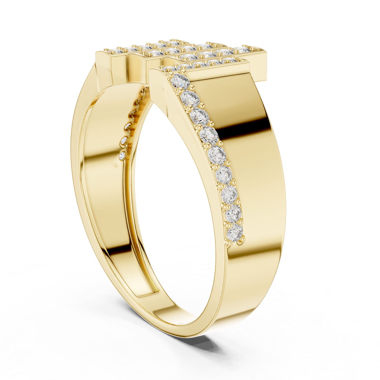 Vertical Staggered Bar Lab Grown Diamond Ring