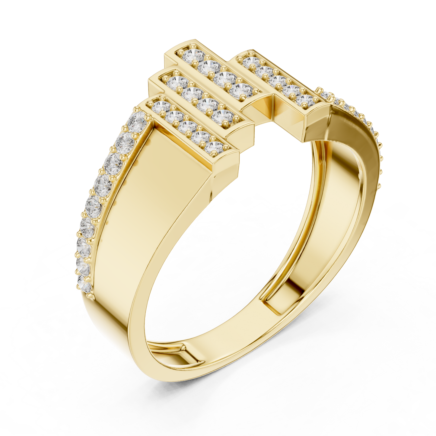 Vertical Staggered Bar Lab Grown Diamond Ring