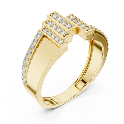 Vertical Staggered Bar Lab Grown Diamond Ring