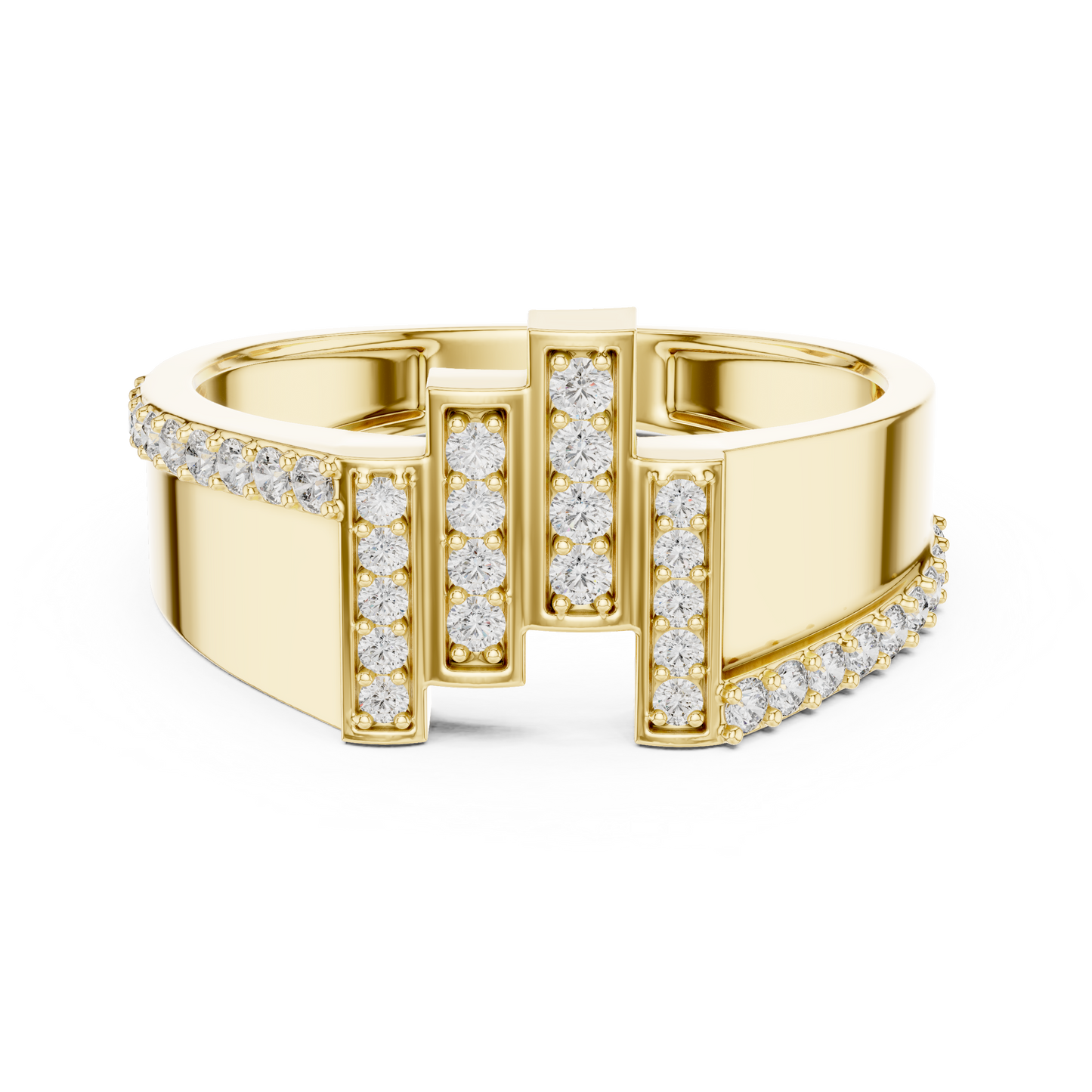 Vertical Staggered Bar Lab Grown Diamond Ring