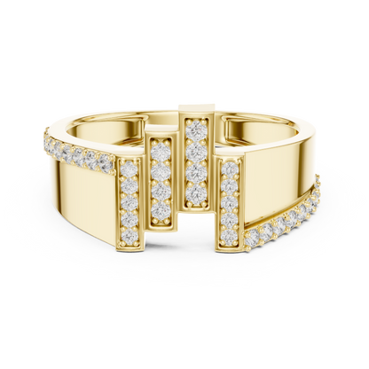 Vertical Staggered Bar Lab Grown Diamond Ring