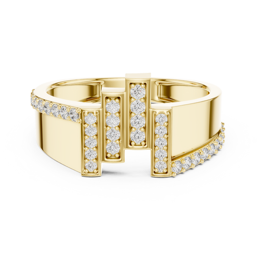 Vertical Staggered Bar Lab Grown Diamond Ring