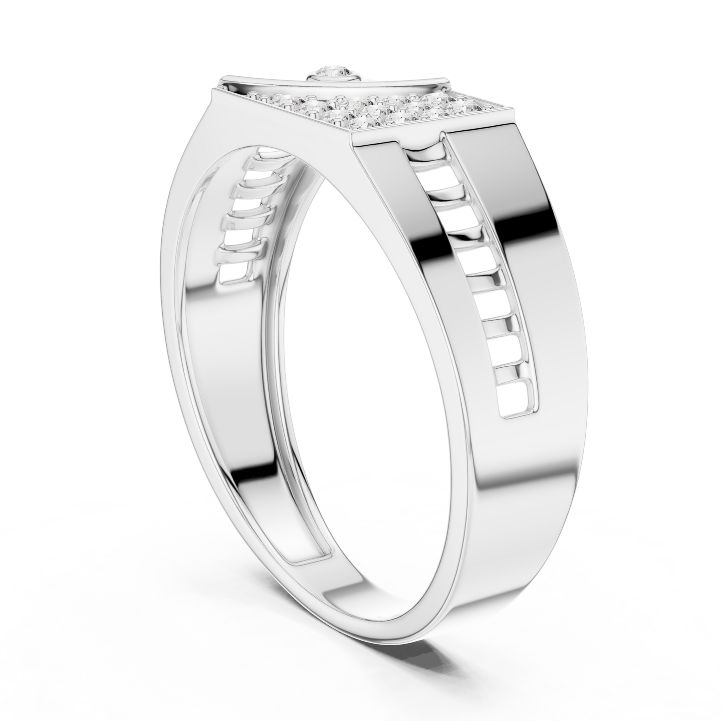 Industrial Lab Grown Diamond Ring in 14K White Gold