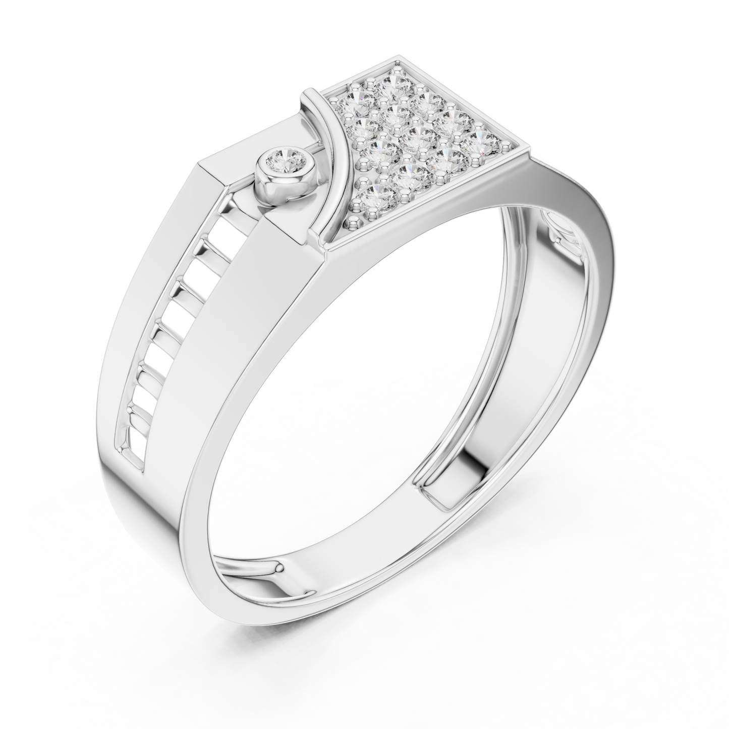 Industrial Lab Grown Diamond Ring in 14K White Gold