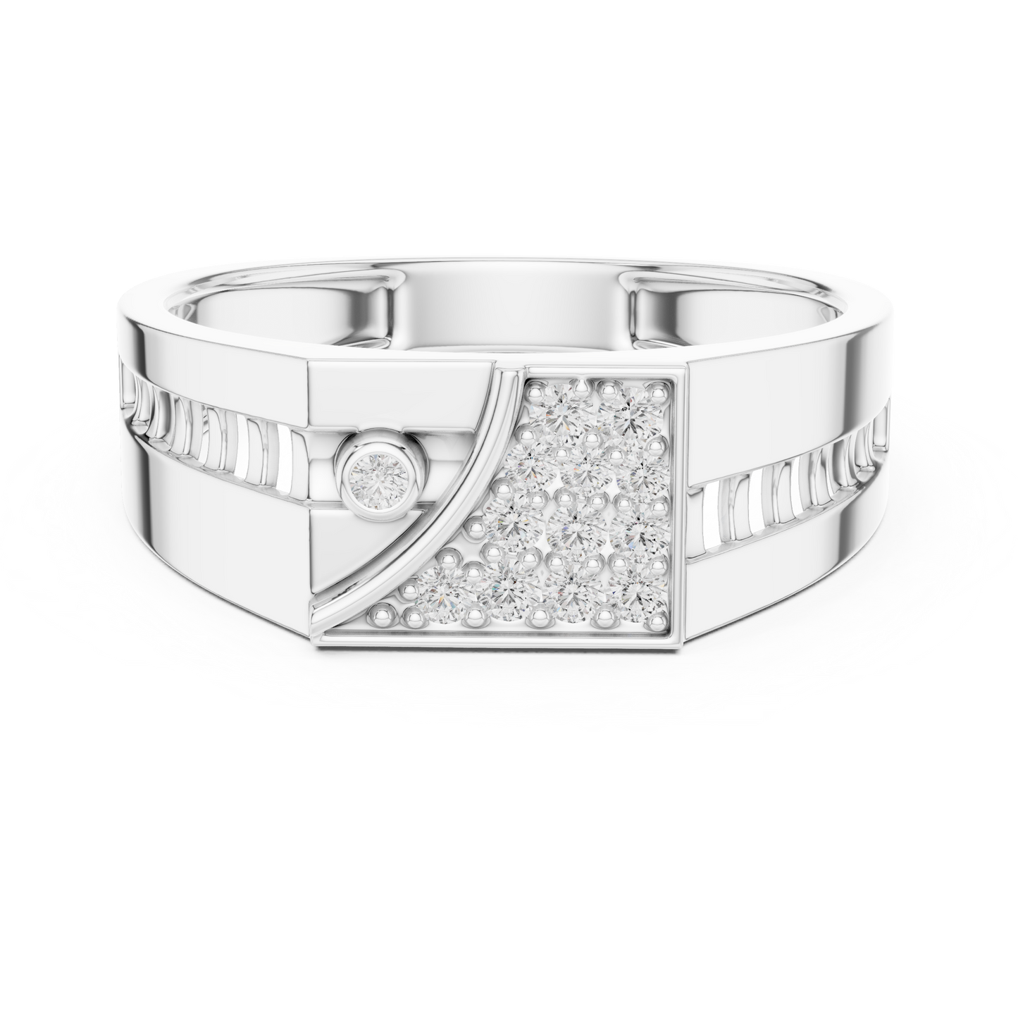 Industrial Lab Grown Diamond Ring in 14K White Gold