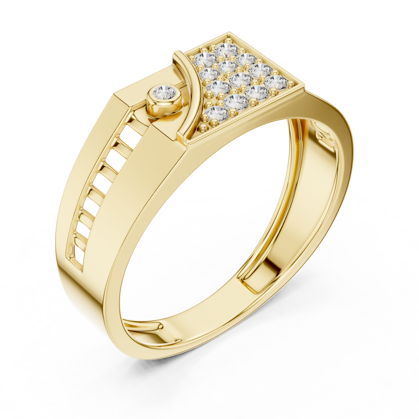 Industrial Lab Grown Diamond Ring in 14K White Gold