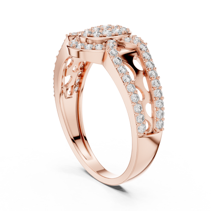 Round Cut Lab Grown Diamond Rose Gold Ring