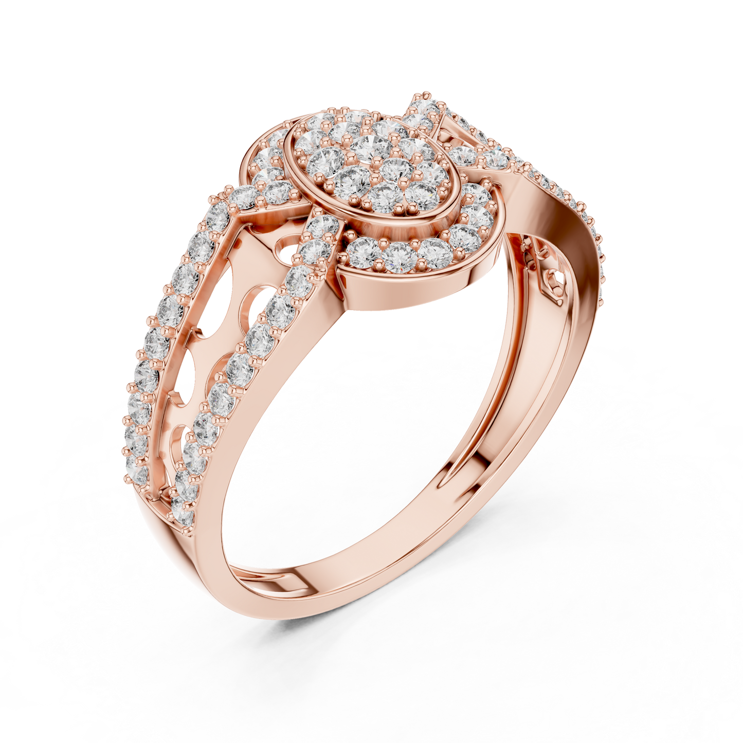 Round Cut Lab Grown Diamond Rose Gold Ring