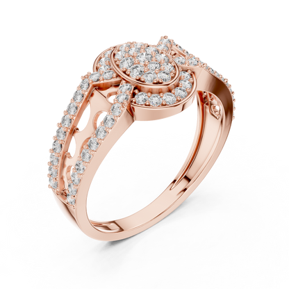 Round Cut Lab Grown Diamond Rose Gold Ring