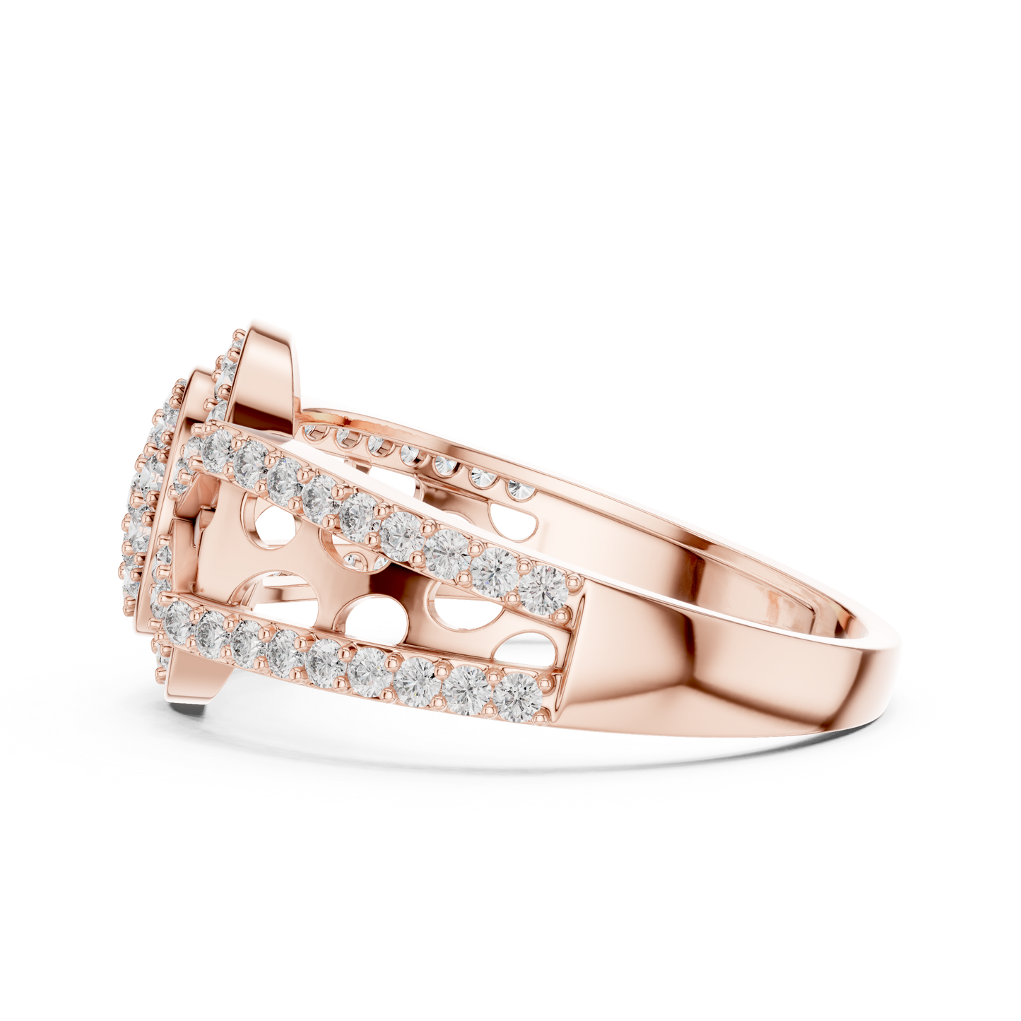 Round Cut Lab Grown Diamond Rose Gold Ring