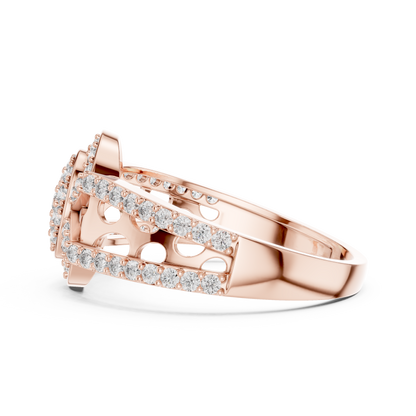 Round Cut Lab Grown Diamond Rose Gold Ring
