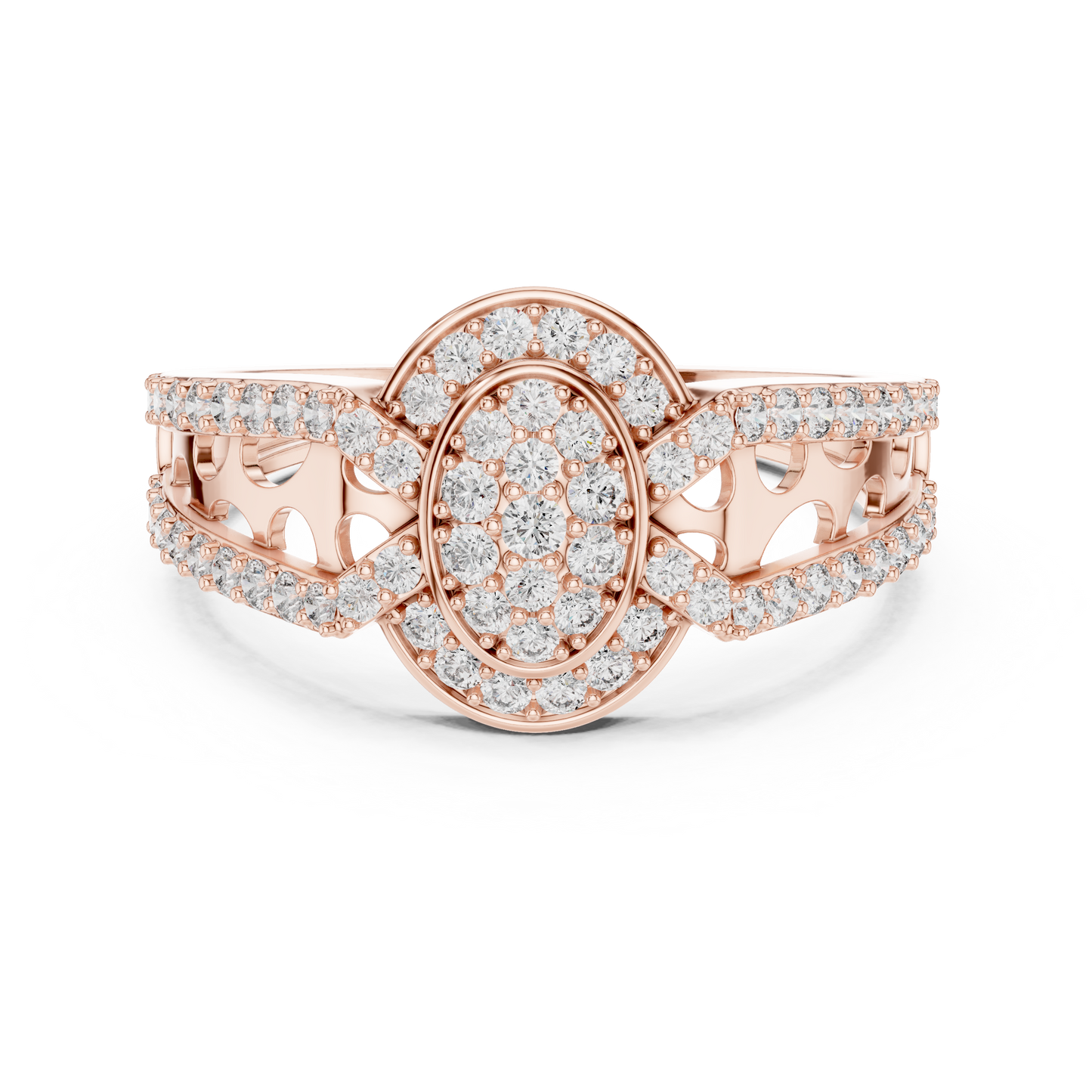 Round Cut Lab Grown Diamond Rose Gold Ring