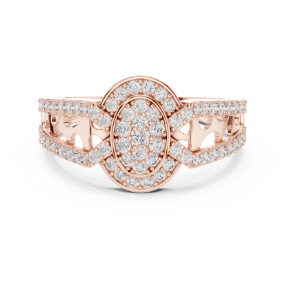 Round Cut Lab Grown Diamond Rose Gold Ring