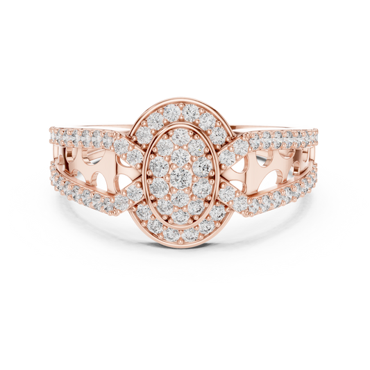 Round Cut Lab Grown Diamond Rose Gold Ring
