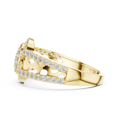 Round Cut Lab Grown Diamond Rose Gold Ring