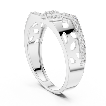 Staggered Octagon Lab Grown Diamond Gold Ring