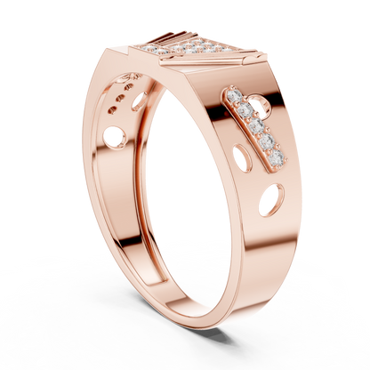 White Gold Trapezoid Cluster Statement Ring