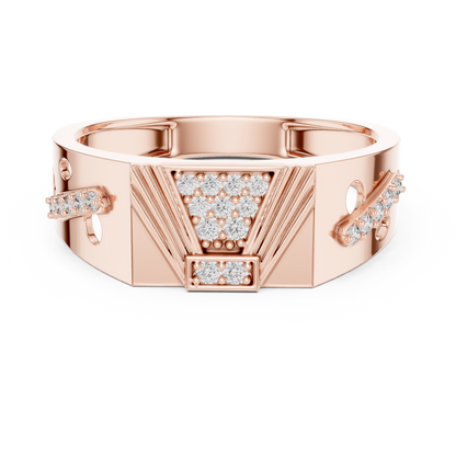 White Gold Trapezoid Cluster Statement Ring