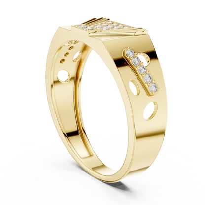 White Gold Trapezoid Cluster Statement Ring