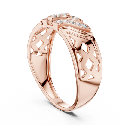 Geometric Shield Cluster Round Lab Grown Diamond Ring