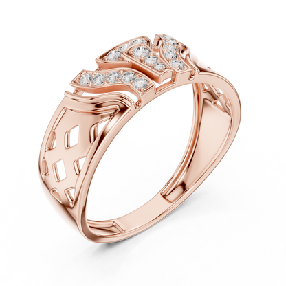 Geometric Shield Cluster Round Lab Grown Diamond Ring