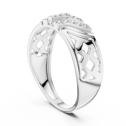 Geometric Shield Cluster Round Lab Grown Diamond Ring