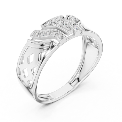 Geometric Shield Cluster Round Lab Grown Diamond Ring