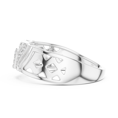 Geometric Shield Cluster Round Lab Grown Diamond Ring