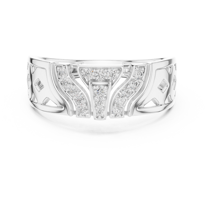 Geometric Shield Cluster Round Lab Grown Diamond Ring