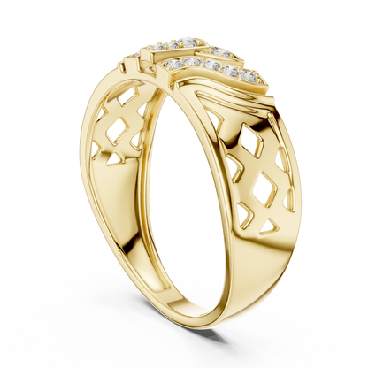 Geometric Shield Cluster Round Lab Grown Diamond Ring