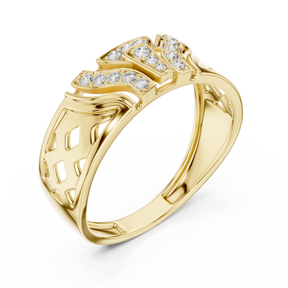 Geometric Shield Cluster Round Lab Grown Diamond Ring