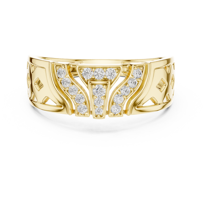 Geometric Shield Cluster Round Lab Grown Diamond Ring