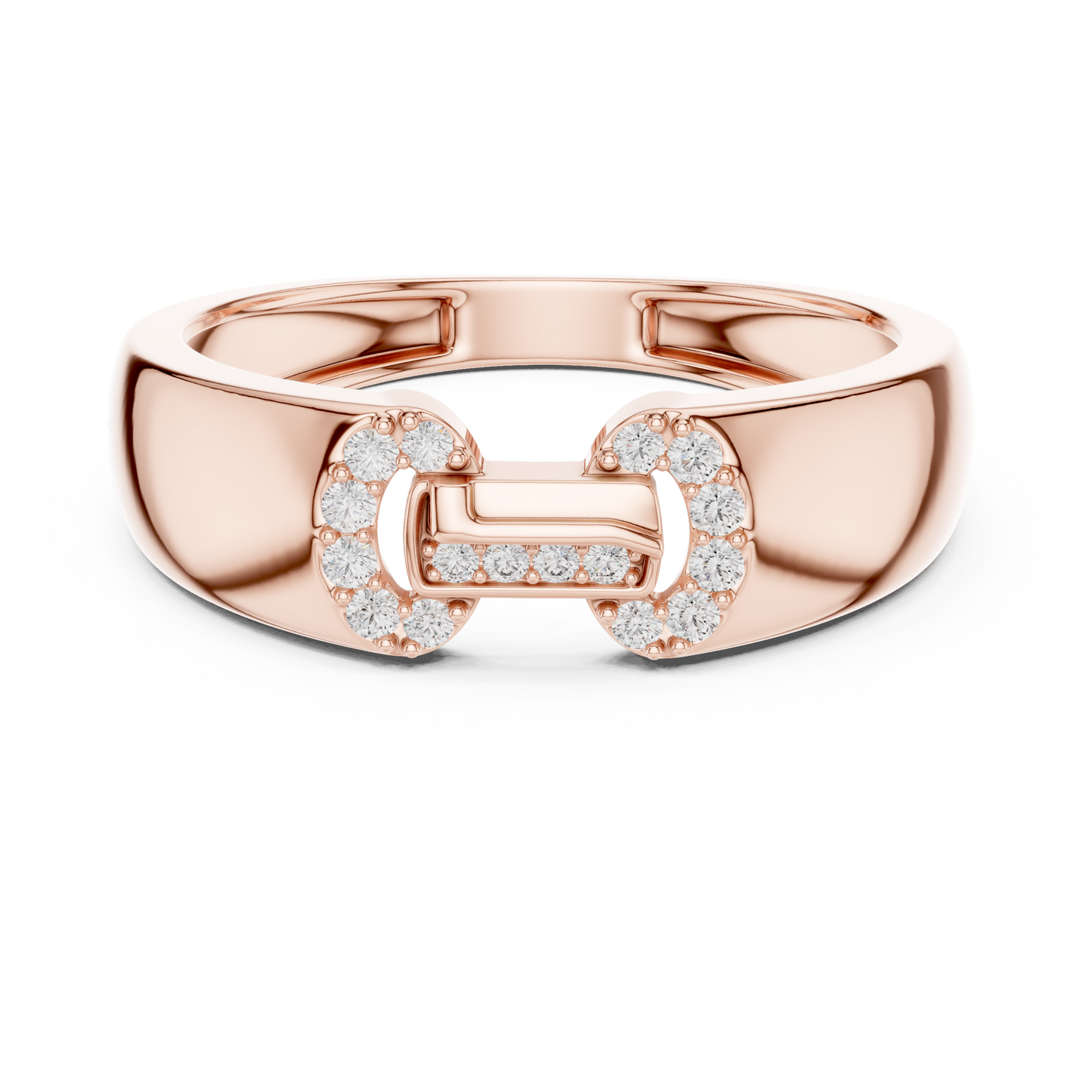 Interlocking Link Round Lab Grown Diamond Ring